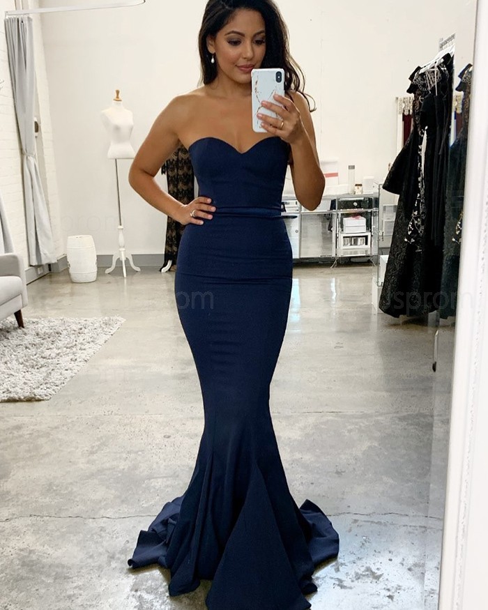 Navy blue mermaid bridesmaid dresses store