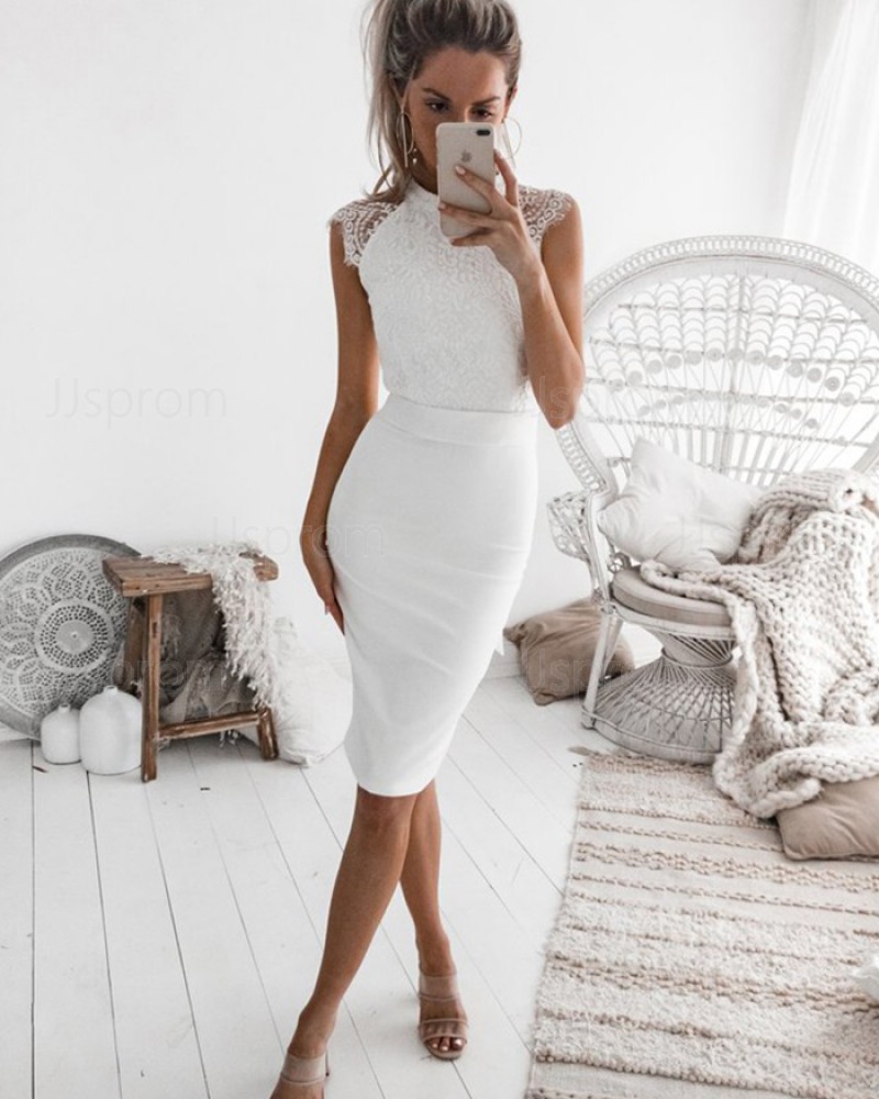 white sheath dress