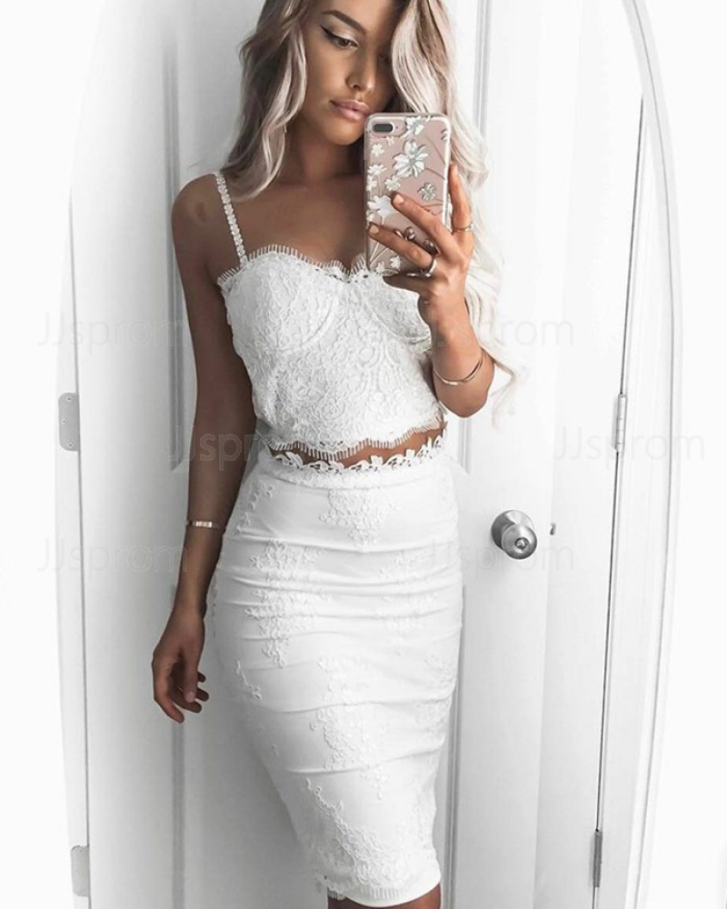 white graduation dress lace