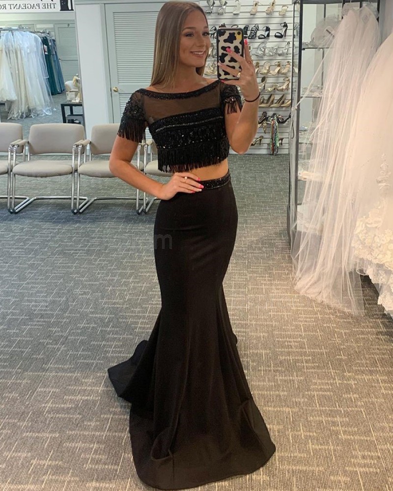 Two piece clearance mermaid prom dress