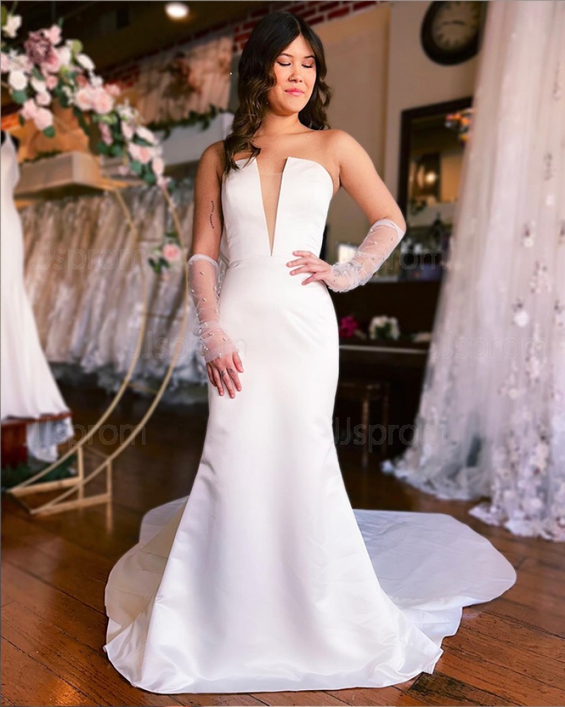 Strapless v neck wedding dress online