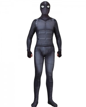 Spider Man Far from Home Black Stealth Suit Cosplay Jumpsuit CP002
