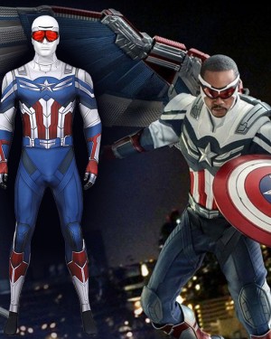 The Falcon and The Winter Soldier Sam Wilson New Captain America Cosplay Jumpsuit NCP020