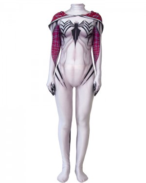 Halloween Hero White Woman Cosplay Spider-Gwen Venom Bodysuit HC010
