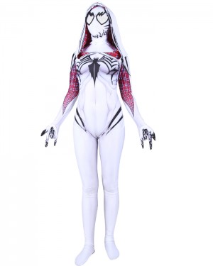 Halloween Hero White Woman Cosplay Spider-Gwen Venom Bodysuit HC010