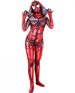 Halloween Hero Cosplay Red Woman Spider-Gwen Venom Bodysuit HC013