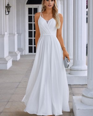 Off the Shoulder Royal Blue Ruched Simple Prom Dress with Side Slit PD2534
